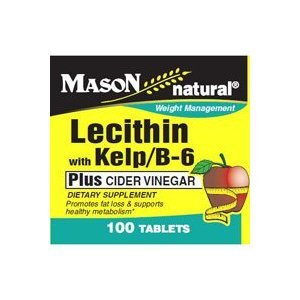 Mason Natural Lecithin with Kelp B-6 Plus Cider Vinegar Tablets, Weight Management - 100 Ea