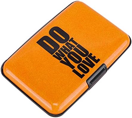 RFID Blocking Credit Cards Holder Aluminum Wallet Metal ID Case for Men Women (yellow do)