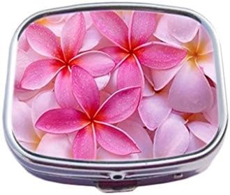 LuxSweet We and You Tropical Pink Plumeria FlowersCustom Fashion Style Rectangle Pill Box Silver Jewelry Box,Coin Purse