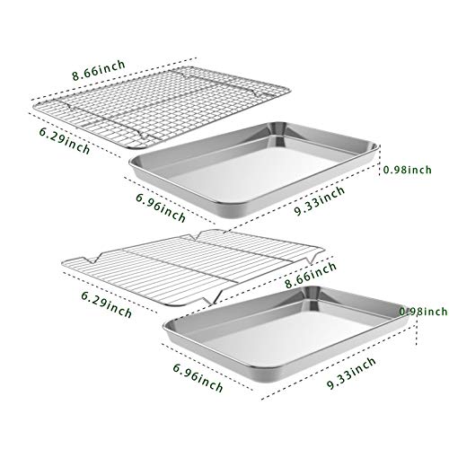 CEKEE Baking Sheet Rack Set [2 Sheets + 2 Racks], Stainless Steel