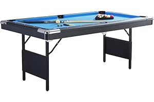 S.Q.F SQUARE COMFORT SINCE 1988 S.Q.F 7 ft Pool Table,Home & Professional Use Portable Foldable Heavy-Duty Wooden Frame Pool Table, Billiards Table, Includes 2 Cues,Full Set of Balls, Triangle Rack Chalk