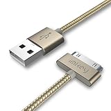 IMKEY Apple Certified 6.5 Feet 30-Pin to USB Sync and Charging Cable for iPhone 4 / 4S, iPhone 3G / 3GS, iPad 1/2 / 3, iPod - (Golden)