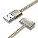 IMKEY Apple Certified 6.5 Feet 30-Pin to USB Sync and Charging Cable for iPhone 4 / 4S, iPhone 3G / 3GS, iPad 1/2 / 3, iPod - (Golden) primary