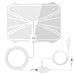 TV Antenna, Reignet 50 to 70 Mile Range Amplified Indoor HDTV Antenna with Detachable Amplifier Signal Booster and 16.5FT Coax Cable - White