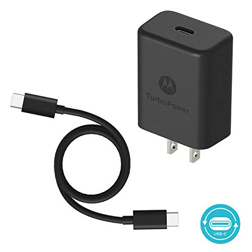 Motorola TurboPower 27 PD Charger w/ 1m (3.3ft) USB-C to C Cable for Moto Z/Z2/Z3/X4/G6/G6 Plus[Not for G6 Play]- Power Delivery (Retail Box)