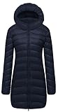 Cloudy Arch Women's Winter Lightweight Packable Hooded Down Coat(Navy,XL)