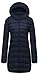 Cloudy Arch Women's Winter Lightweight Packable Hooded Down Coat(Navy,XL)