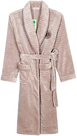 Ms thick flannel Nightgown in autumn and winter/ coral fleece pajamas/ yukata bathrobe home service-A XL