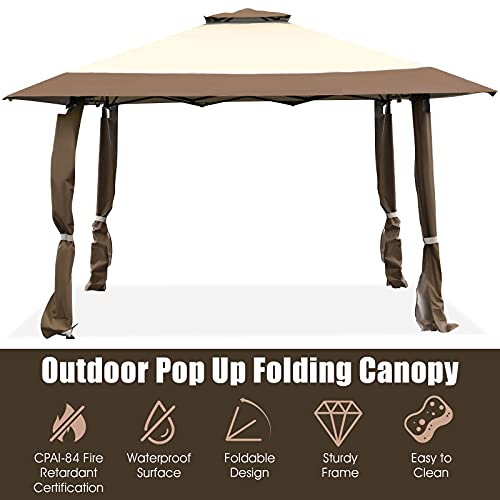 Tangkula Gazebo 13' x 13', Pop Up Gazebo Tent, Suitable for Patio and