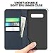 Galaxy S10+ Plus Case, SHIELDON Genuine Leather Galaxy Wallet Case Folio Cover Kickstand with Credit Card Slots Full Protection Magnetic Case Compatible with Galaxy S10 Plus (6.4 Inch) - Dark Blue