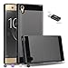 Wtiaw for:Sony Xperia XA1 Ultra Case,Sony Xperia XA1 Ultra Dual Case, [TPU+PC Material] [Brushed Metal Texture] Hybrid Dual Layer Defender Case for Sony Xperia XA1 Ultra-CL Black