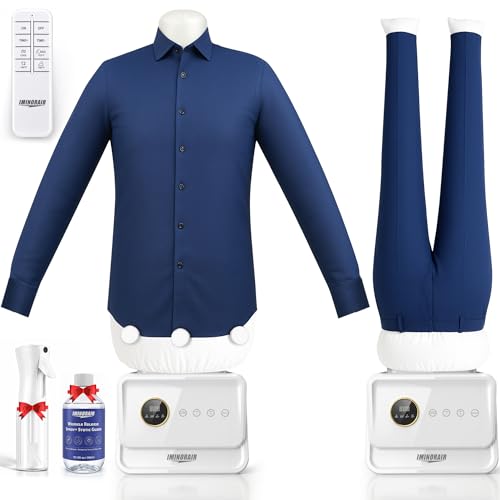 Airoflux Automatic Ironing Machine, Portable Hands-Free Wrinkle Remover with Remote Control for Shirts & Pants, Gentle on All Fabrics, Ironing Machine Perfect for Apartments, Business Travel