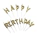 Beurio Gold Happy Birthday Letter Cake Candles