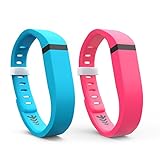 Fitbit Flex Bands, Replacement Bands for the Fitbit Flex with Extra Security Clasp, Pink and Light Blue, 2 Pack, Small, by Teak