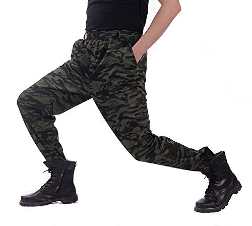 Men\'s Active Pants Camouflage Printed Casual Pants Elastic Straight Work Trousers Sweatpants for Training Camping Mountaineering