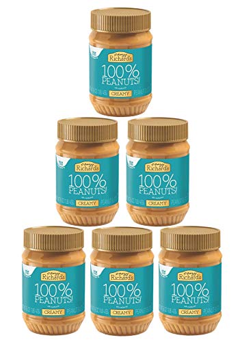 Crazy Richard's Creamy Peanut Butter, 100% Natural, Non-GMO, Gluten-Free, 16 Ounce Jars (Pack of 6)