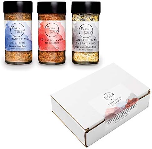 Spice Gift Set By Earth Table - Cooking Gifts - With BBQ Rub, Everything Bagel Seasoning, and Summertime Anytime - 3 Pack