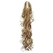 SWACC 24-Inch Messy Curls Synthetic Drawstring Curly Ponytail Hairpiece Jaw Clip Extensions (16/18-Dark Dark Honey Blonde Mixed)