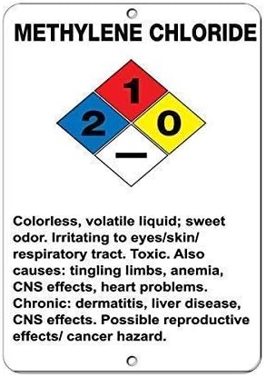 Queen54ferna Methylene Chloride Irritating Eyes Skin Respiratory Tract Metal Sign - 8 X 12 inch