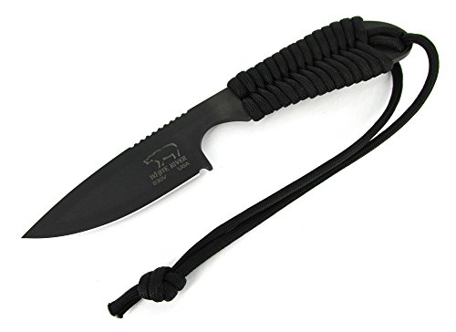 White River Knife & Tool Backpacker Hunting Knife Black Paracord Handle Black Ionbond Blade Coating WRBP-BL-CBI