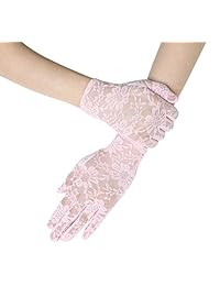 BABEYOND Guantes de encaje florales para boda, ópera, fiesta, guantes de encaje de los años 20, guantes de encaje elásticos para adulto