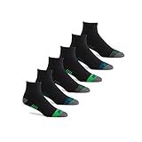 Prince Men's Performance Plus Athletic Quarter Socks with Arch Support for Running, Tennis, and Casual Use (Men's Shoe Size 6-12 (US), Black)