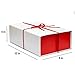 Your Gatherings - 2 Pack Gift Boxes with Magnetic Closure - Collapsible Box Set Include Tissue Paper and Velvet Ribbons, Box Folds Flat for Birthday, Wedding, Baby Shower Gifts (12x8x4, White/Red)