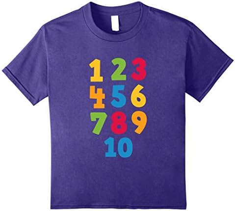 unisex-child Learning Numbers Is Easy T-Shirt for Teachers and Toddlers 10 Purple