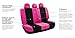 FH Group FB030115 Combo Light & Breezy Cloth Full Set Car Seat Covers (Airbag & Split Ready), Pink/Black- Fit Most Car, Truck, SUV, or Van