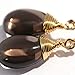 Scutum Craft Natural Stone Dangle Drop Earrings with Gold Plated Wire Wrap and 925 Sterling Silver Hook Jewelry for Women (Smoky Quartz Water Drop)