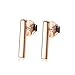 Minimalist 925 Sterling Silver Stud Earrings Modern Bar Design (Rose Gold Flashed)