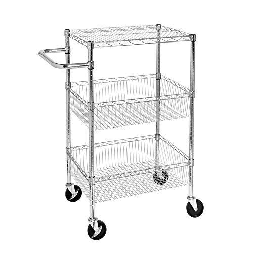HoneyCanDo 3 Shelf Chrome Storage Cart CRT01451 Chrome Pricepulse