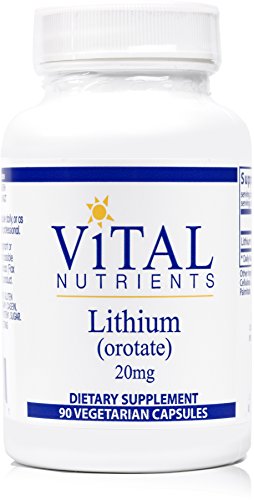 Vital Nutrients - Lithium (Orotate) 20 mg - Supports Mental and Behavioral Health - 90 Capsules Vital Nutrients - Lithium (Orotate) 20 mg - Supports Mental and Behavioral Health - 90 Capsules