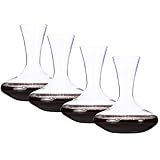Lily's Home Individual Glass Wine Decanters, Miniature Personal Size Carafes Ideal for Dinner Parties and Wine Tastings, Makes Wonderful Gift - Set of 4