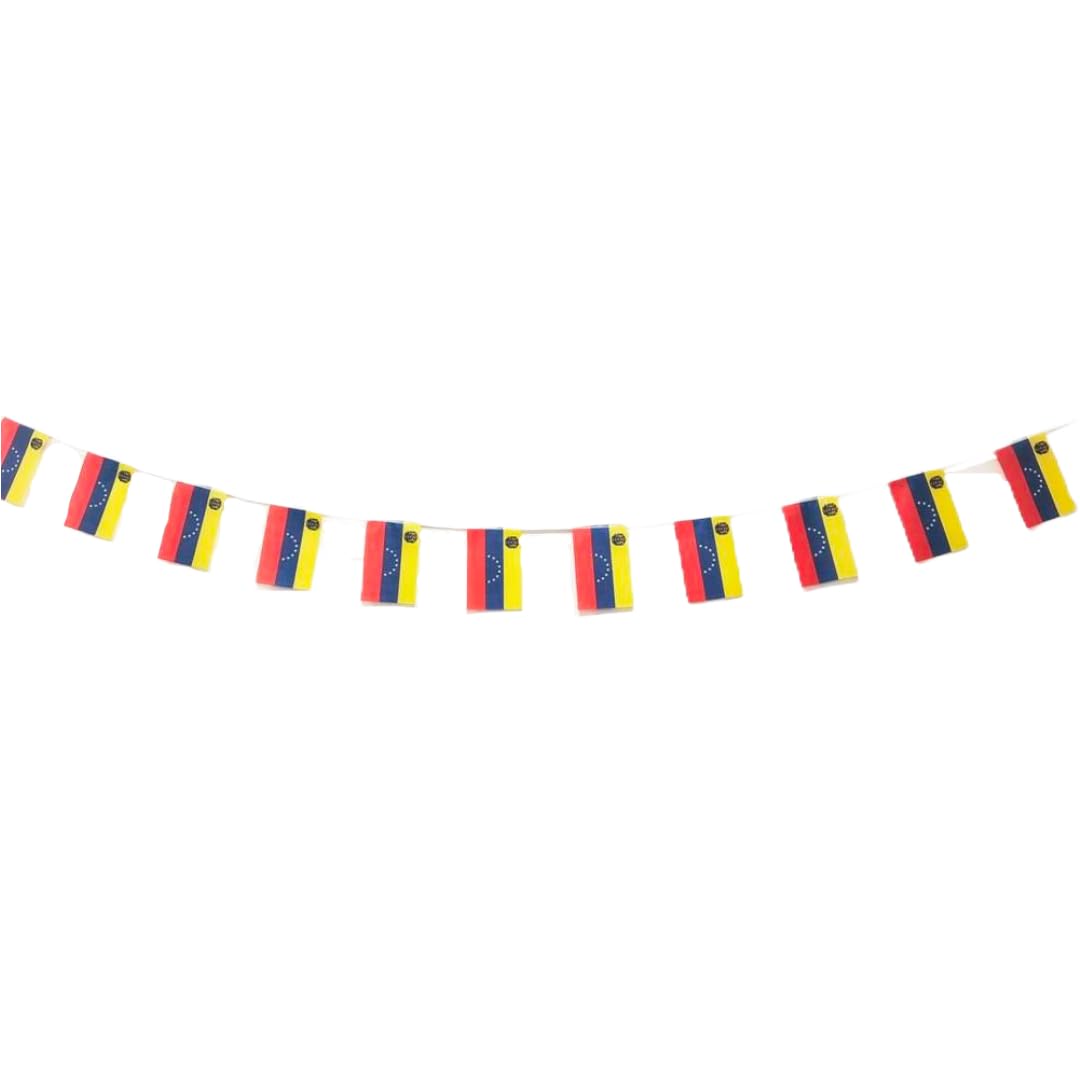 Venezuela National Flag Pack of 40, Garland 11.4M, Bunting, 14 x 21 cm for Bars and Gardens Decorations