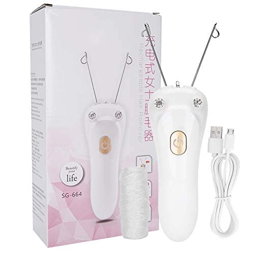 Facial Hair Remover Thread Hair Removal Machine Hair Remover For Women, Face Threading Epilator,USB Charging Threader Hair Remover,Face for Woman(Golden)