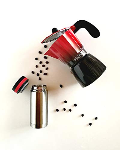 Oroley 215070300 - Cafetera 6 tazas con cacillo reductor para 3 tazas,  color rojo, 3/6 tazas - La Cafetera