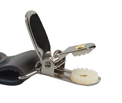 Mens Elastic X-back Adjustable Clip-on Suspenders With Leather Trim - Brown (Regular, 46" Long)