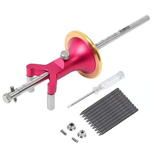 Newkiton Wheel Marking Gauge Multi with Dual Function, 1 Bearing Wheel Cutter For Soft Wood, 1 Locked Wheel Cutter For Hard Wood, 1 Metal Pin, 10 Woodworking Pencils, 1 Screwdriver Included