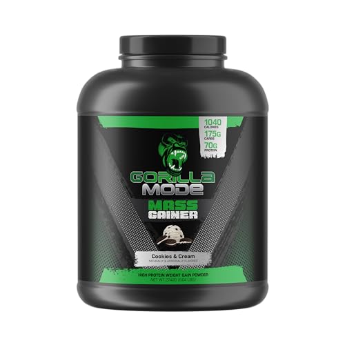 Gorilla Mind Mass Gainer (Cookies & Cream) – 70g Protein | 1040 Calories | 175g Carbs | High Protein Weight Gain Powder