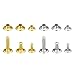 Bememo 120 Set Leather Rivets Double Cap Rivet Buttons with Setting Tool Kit and Storage Box for DIY Leather Craft, 3 Sizes (Silver and Gold)