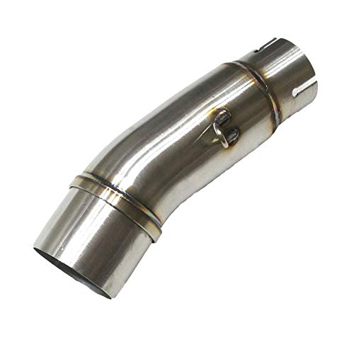 Unlimited Rider Motorcycle Exhaust Middle Pipe Stainless Steel Mid-Pipe 51mm Adapter Inlet Slip-On Connector for Kawasaki Ninja 400 2018 Ninja400