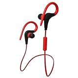 10M Wireless Bluetooth 4.0 Sweatproof Sports Earphone Cancelling Noise ,Toolisi Stereo Bass In-ear Earbuds w/ Microphone Stable Bluetooth Connect Headset 6Hour Working Time for Phones Running Gym -Red