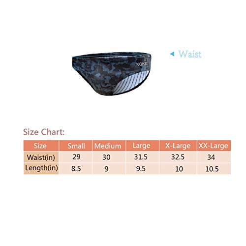 KGKE Mens Sexy Swim Briefs by Camo Pattern Bikini Swimsuit for Men (Grey Camo Strip, XXL) - Thumbnail 5