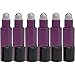 6 Pack - Empty Roll on Glass Bottles [Stainless Steel Roller] 10ml Refillable Color Roll On for Fragrance Essential Oil - Metal Chrome Roller Ball - 10 ml 1/3 oz - Purple Color