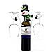 2 Christmas Wine Bottle and Glass Holder Santa and Snowman Each Holds 2 Wine Glasses for Holiday Decor Home & Kitchen Table Party Supplies Accessories