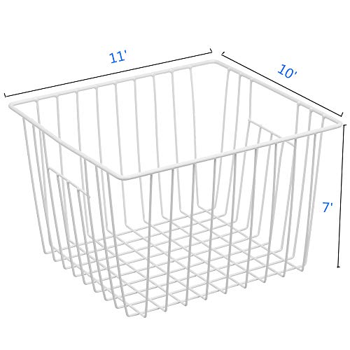 Freezer Organizer Baskets, Refrigerator Deep Metal Wire Food Storage