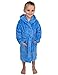 TowelSelections Little Boys’ Robe, Kids Plush Hooded Fleece Bathrobe Size 6 Azure Blue