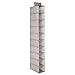 mDesign Set of 2 Hanging Shoe Rack - Ideal Wardrobe Storage Solutions - Hanging Shoe Storage with 10 Compartments - Linen