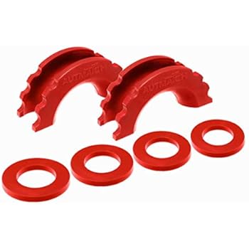 AUTMATCH Pack of 2 D-Ring Shackle Isolators Washers Kit 2 Rubber Shackle Isolators and 4 Washers Fits 3/4 Inch Shackle Gear Design Rattling Protection Shackle Cover Red